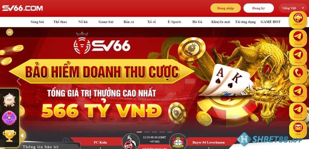 Tiến hành truy cập vào trang chủ chính thức của SV66 để tiến hành đăng ký